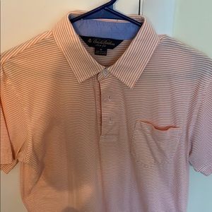Brooks Brothers orange/white striped polo shirt